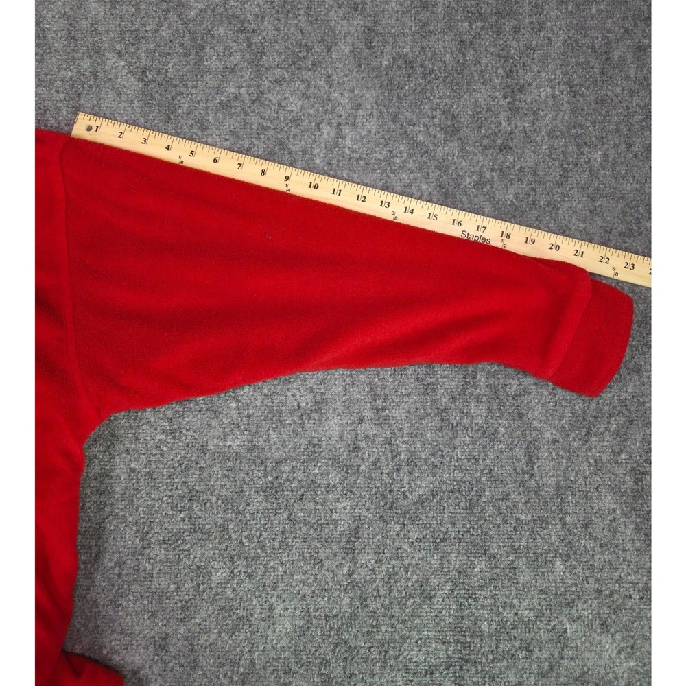 Vintage Marlboro Unlimited Fleece Pullover Mens XL Red Quarter Zip Plaid Trim - Picture 5 of 10